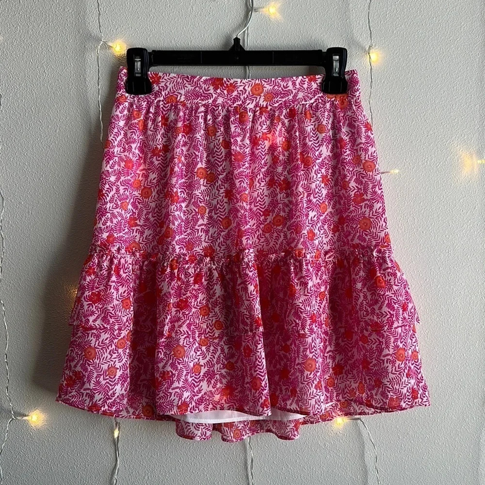 J Crew Floral Print Tiered Skirt​​​​​